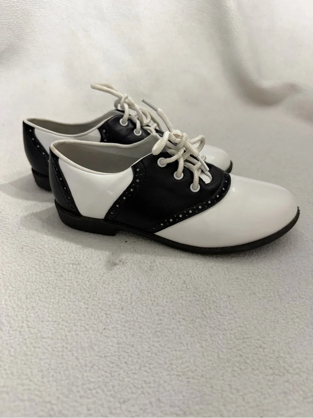 s Black & White Two-Tone Saddle Dress Shoes